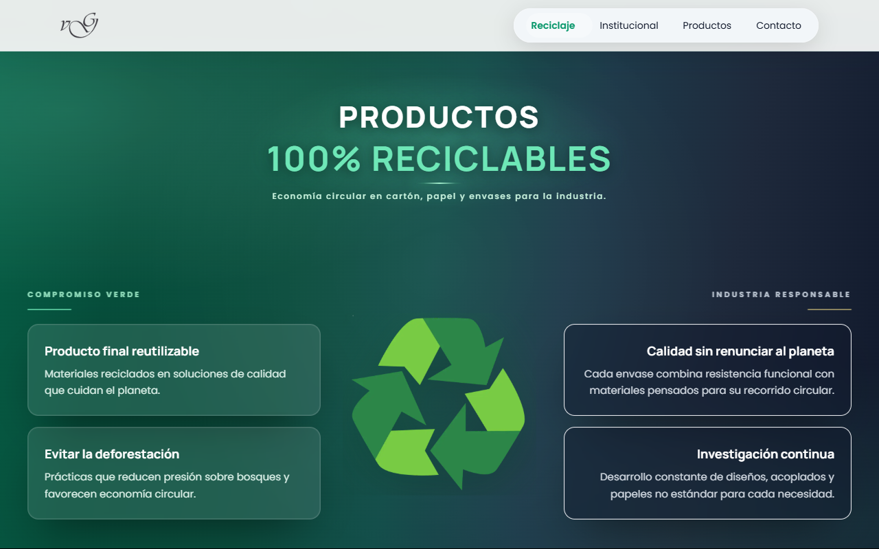 Desarrollo de sitio web custom para Industrias Papeleras VG
